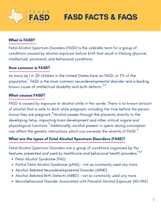 FASD Facts & Frequently Asked Questions Handout